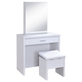 Harvey Vanity Set with Sliding Jewelry Mirror & Lift-Top Storage Stool