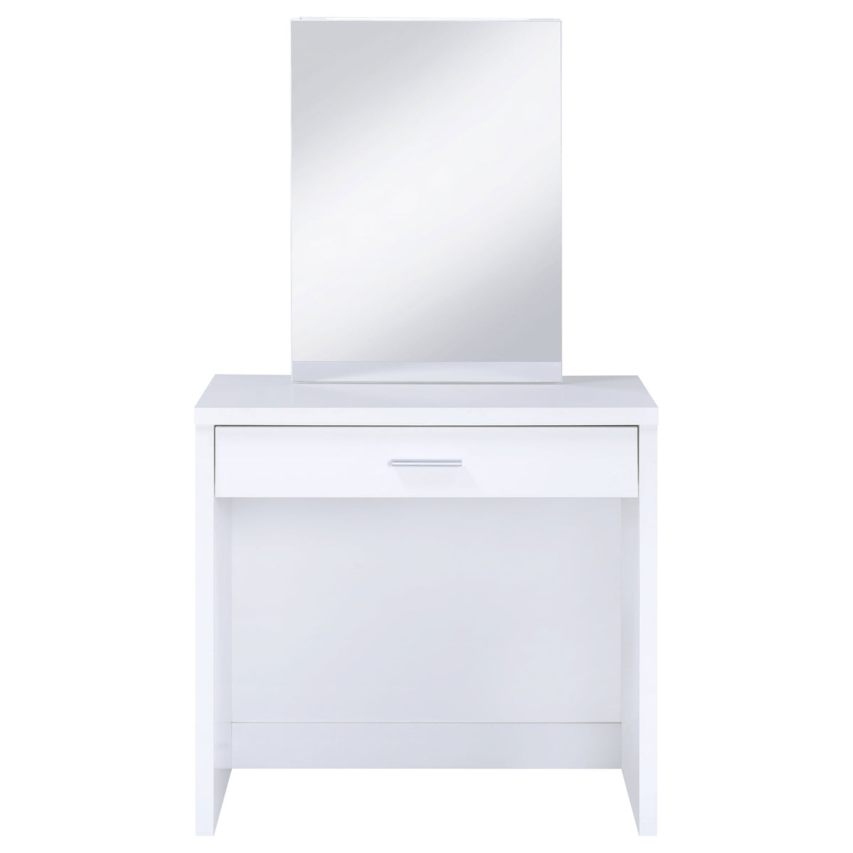 Harvey Vanity Set with Sliding Jewelry Mirror & Lift-Top Storage Stool - White – view 6