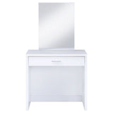 Harvey Vanity Set with Sliding Jewelry Mirror & Lift-Top Storage Stool - White – view 6