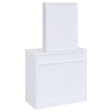 Harvey Vanity Set with Sliding Jewelry Mirror & Lift-Top Storage Stool - White – view 8