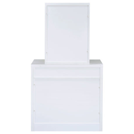 Harvey Vanity Set with Sliding Jewelry Mirror & Lift-Top Storage Stool - White – view 9