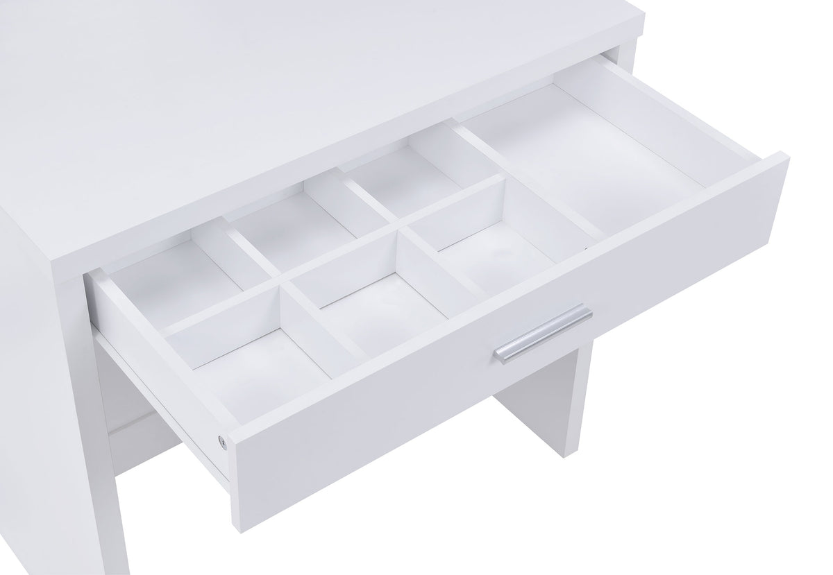 Harvey Vanity Set with Sliding Jewelry Mirror & Lift-Top Storage Stool - White – view 10
