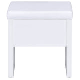 Harvey Vanity Set with Sliding Jewelry Mirror & Lift-Top Storage Stool - White – view 14