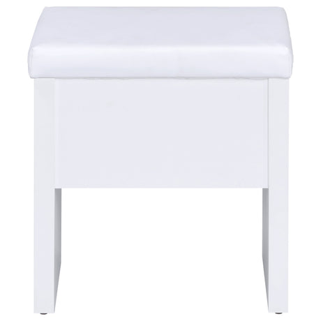 Harvey Vanity Set with Sliding Jewelry Mirror & Lift-Top Storage Stool - White – view 14