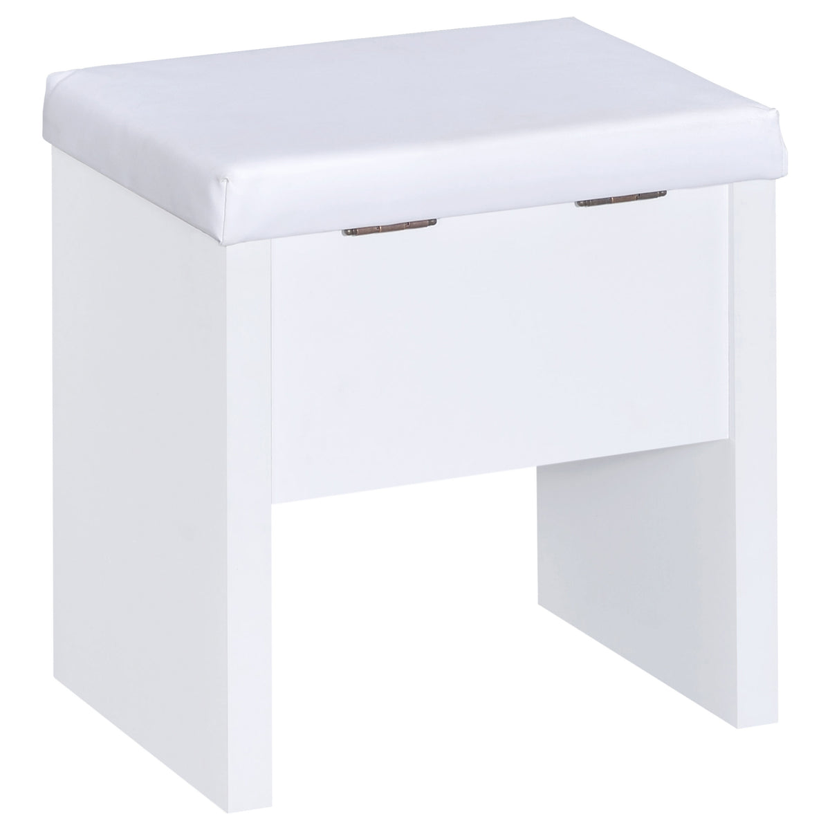 Harvey Vanity Set with Sliding Jewelry Mirror & Lift-Top Storage Stool - White – view 16
