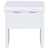 Harvey Vanity Set with Sliding Jewelry Mirror & Lift-Top Storage Stool - White – view 17