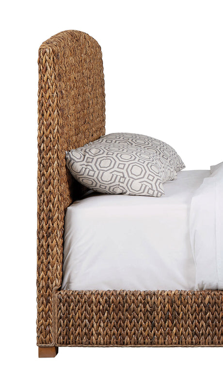 Laughton Hand-Woven Banana Leaf Panel Bed, Headboard & Storage Bench - Coastal Amber with Mahogany, Queen to Cal King – view 20