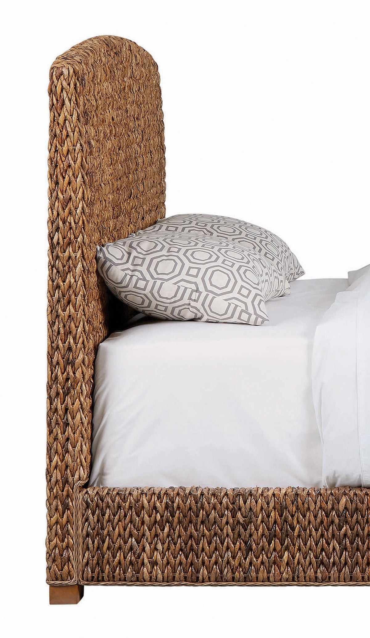 Laughton Hand-Woven Banana Leaf Panel Bed, Headboard & Storage Bench - Coastal Amber with Mahogany, Queen to Cal King – view 16
