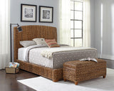 Laughton Hand-Woven Banana Leaf Panel Bed, Headboard & Storage Bench - Coastal Amber with Mahogany, Queen to Cal King – view 18
