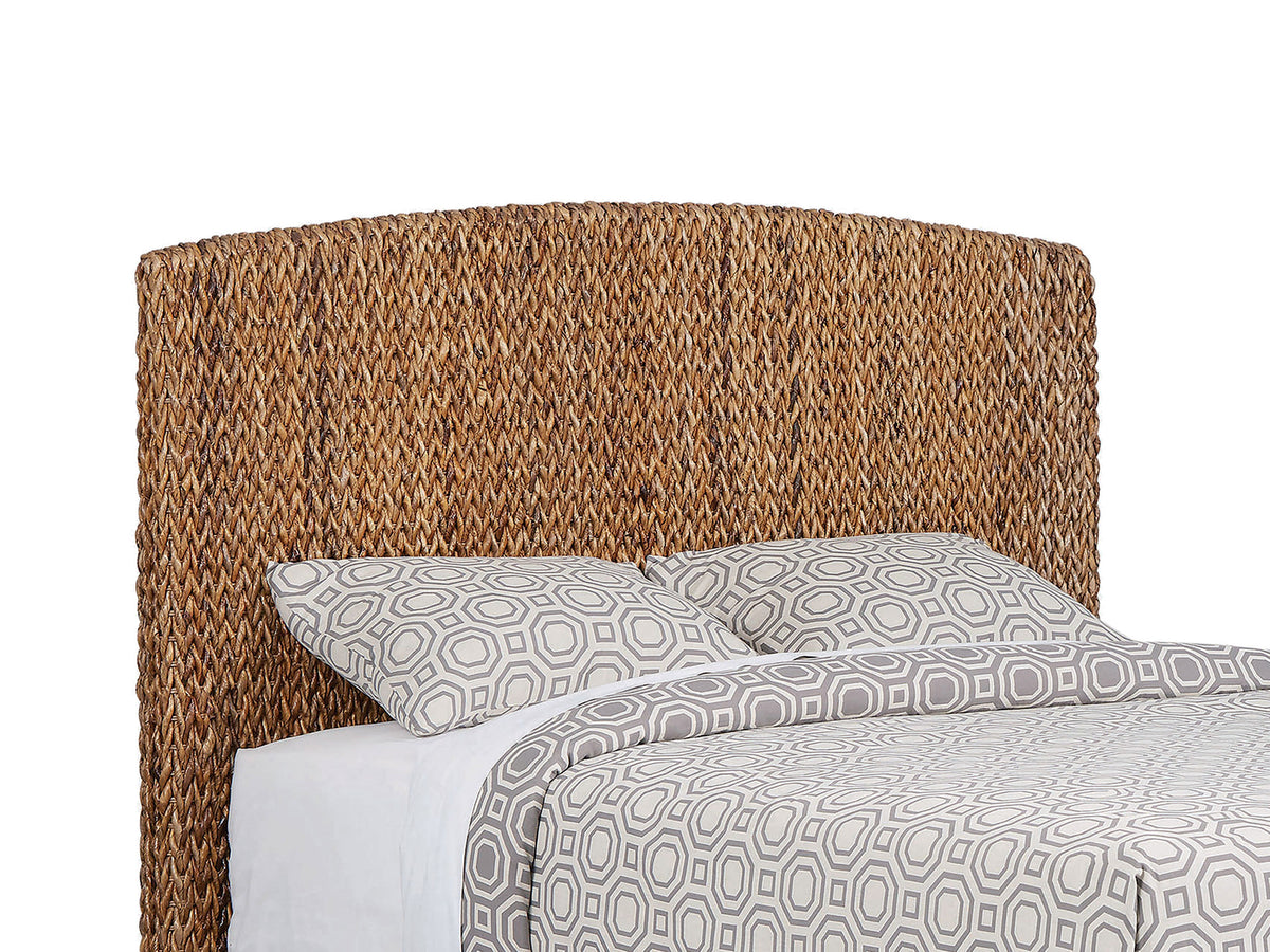 Laughton Hand-Woven Banana Leaf Panel Bed, Headboard & Storage Bench - Coastal Amber with Mahogany, Queen to Cal King – view 9