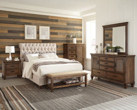 Devon Chesterfield Upholstered Panel Bed or Headboard - Button Tufted Beige with Nailhead Trim, Full to California King – view 16