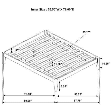 Hounslow Universal Platform Bed Frame - Fully Slatted, No Foundation Needed in Cappuccino, Twin to California King – view 18