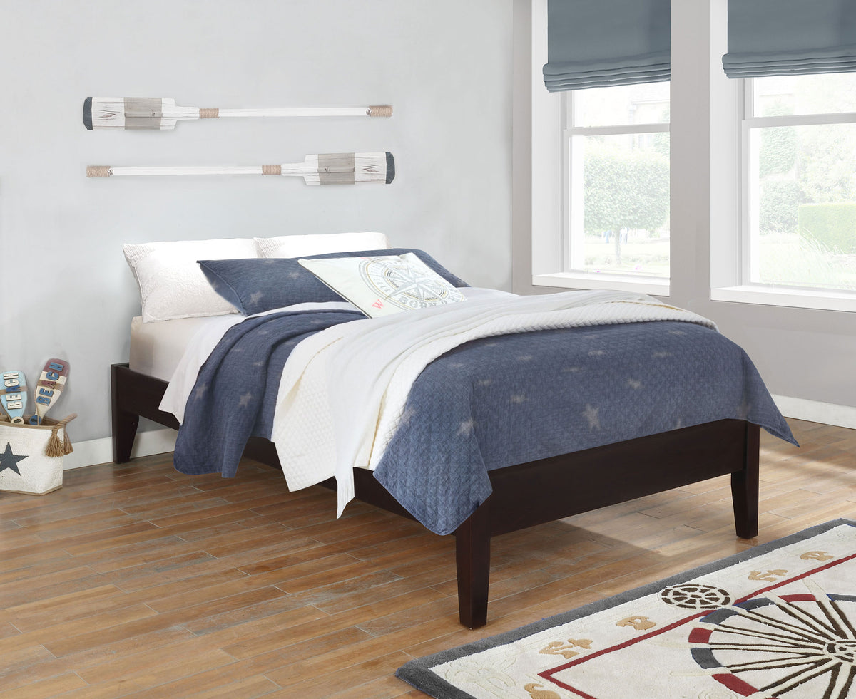 Hounslow Universal Platform Bed Frame - Fully Slatted, No Foundation Needed in Cappuccino, Twin to California King – view 1