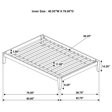 Hounslow Universal Platform Bed Frame - Fully Slatted, No Foundation Needed in Cappuccino, Twin to California King – view 11
