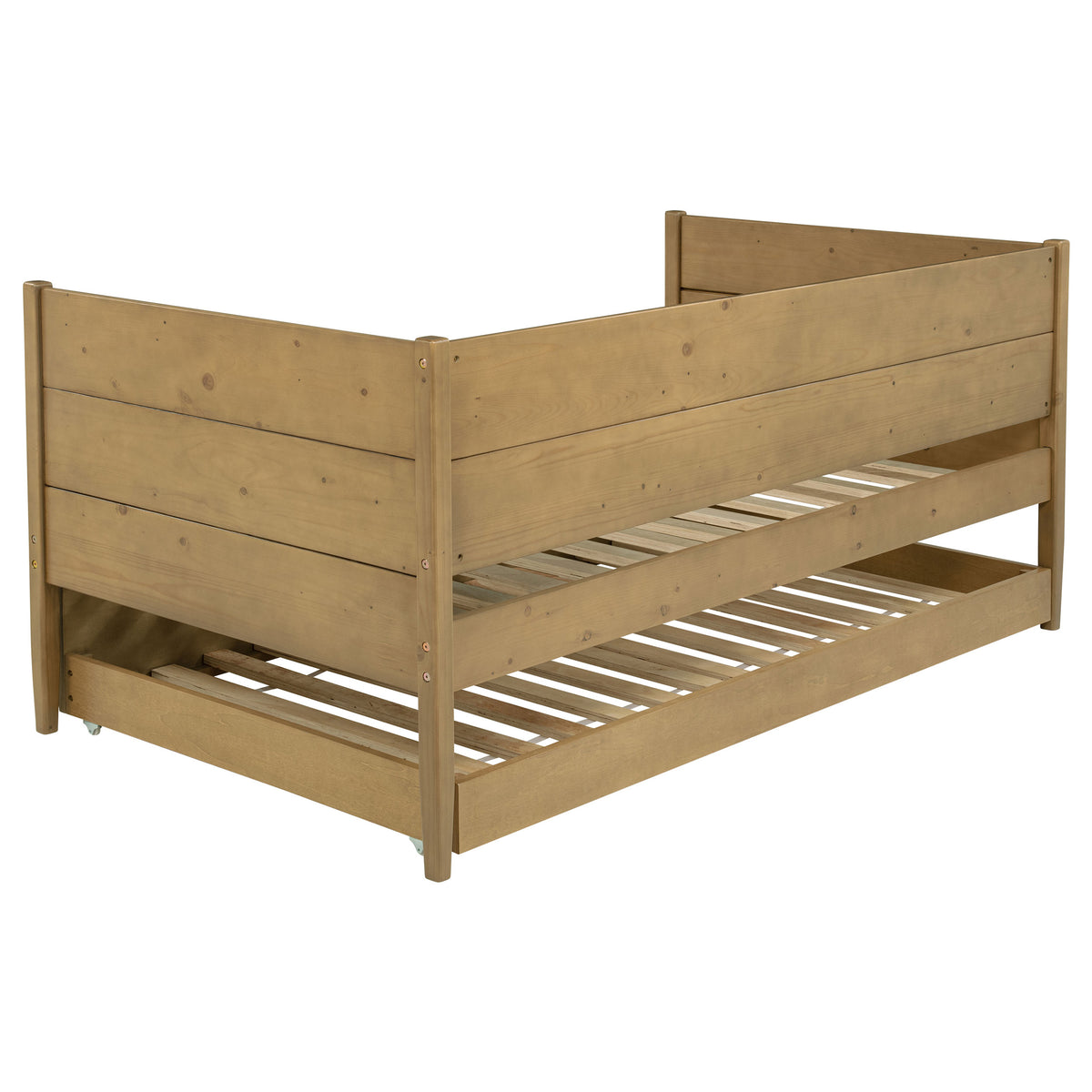 Calinda Twin Panel Daybed with Trundle - Rustic Natural Pine Finish – view 8