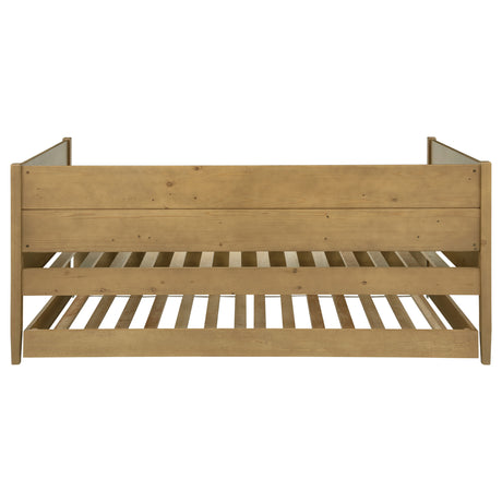 Calinda Twin Panel Daybed with Trundle - Rustic Natural Pine Finish – view 10