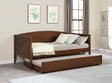 Bozeman Twin Daybed with Trundle - Camelback Silhouette in Medium Walnut Wood – view 1