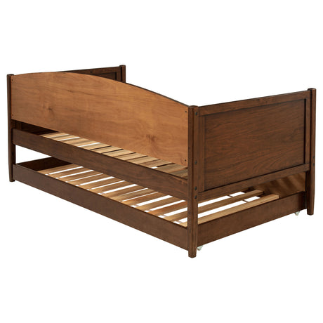 Bozeman Twin Daybed with Trundle - Camelback Silhouette in Medium Walnut Wood – view 12