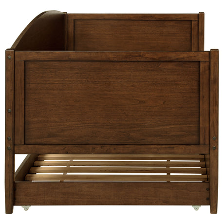 Bozeman Twin Daybed with Trundle - Camelback Silhouette in Medium Walnut Wood – view 13