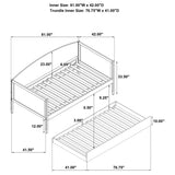Bozeman Twin Daybed with Trundle - Camelback Silhouette in Medium Walnut Wood – view 15