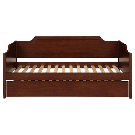 Redding Camelback Twin Daybed with Trundle - Classic Panel Detail in Rich Cherry – view 5
