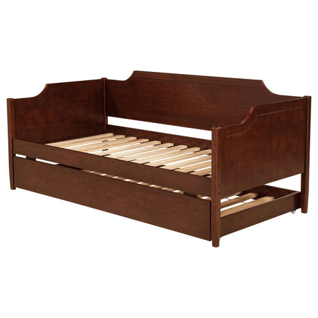 Redding Camelback Twin Daybed with Trundle - Classic Panel Detail in Rich Cherry – view 6