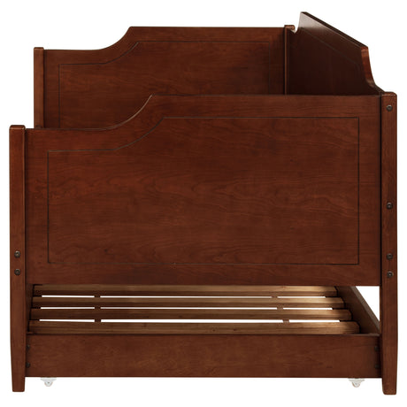 Redding Camelback Twin Daybed with Trundle - Classic Panel Detail in Rich Cherry – view 7