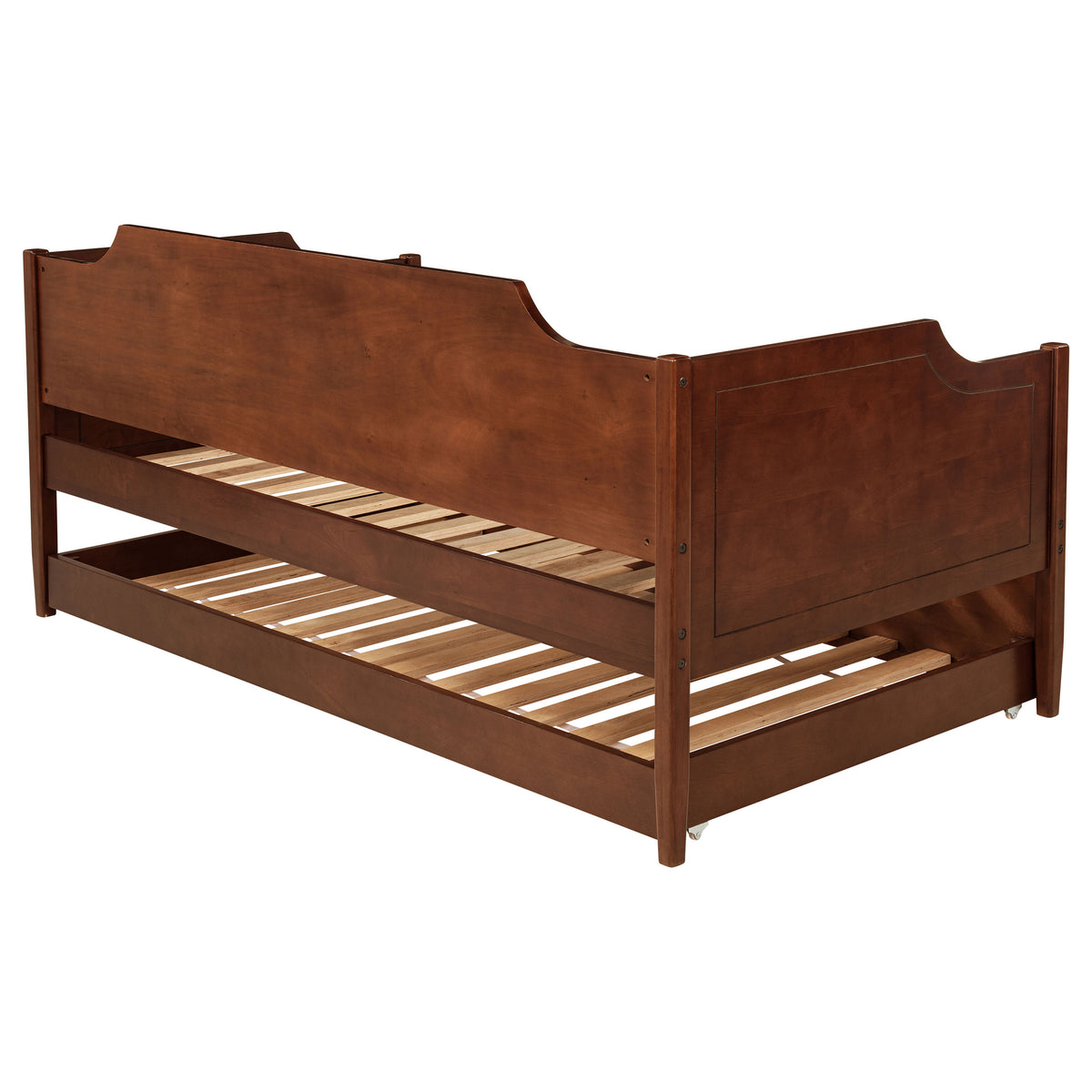 Redding Camelback Twin Daybed with Trundle - Classic Panel Detail in Rich Cherry – view 12