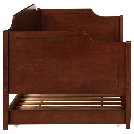 Redding Camelback Twin Daybed with Trundle - Classic Panel Detail in Rich Cherry – view 13
