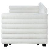 Patricia Boucle Twin Daybed with Trundle - Layered Round Bolster Design in White – view 6