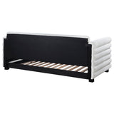 Patricia Boucle Twin Daybed with Trundle - Layered Round Bolster Design in White – view 8