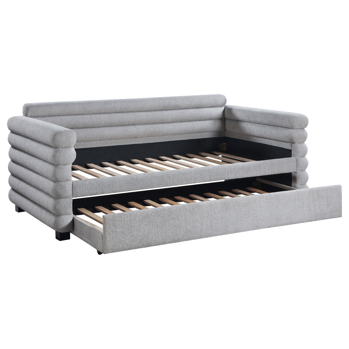 Patricia Boucle Upholstered Twin Daybed with Trundle