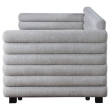 Patricia Boucle Upholstered Twin Daybed with Trundle - Modern Grey with Layered Round Bolsters – view 6