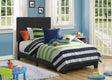 Dorian Faux Leather Upholstered Panel Bed - Padded Headboard in Black, Twin to California King – view 1