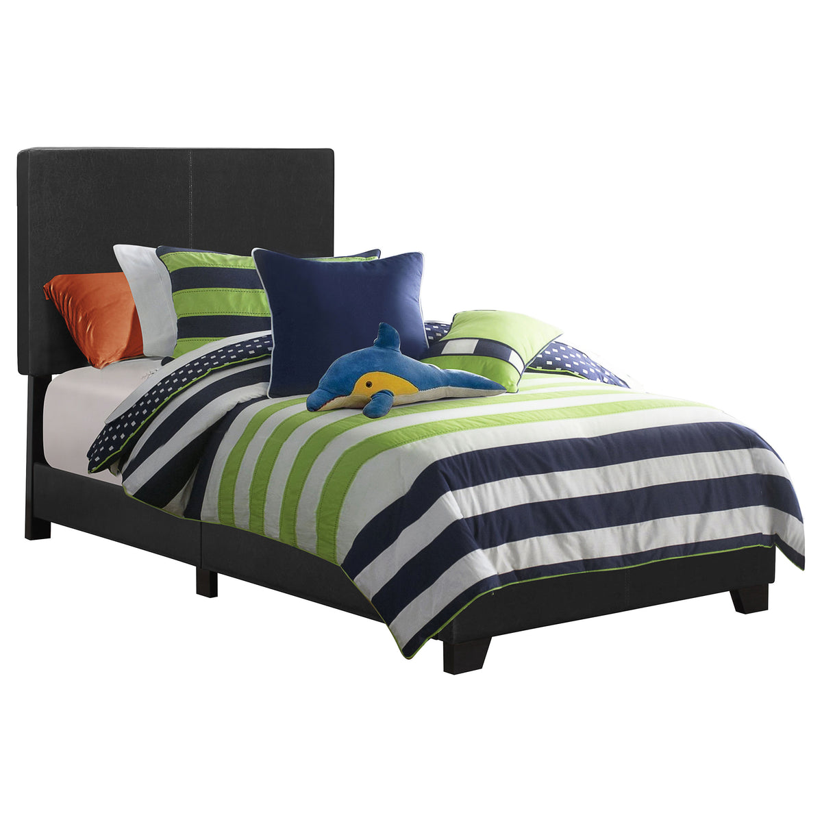Dorian Faux Leather Upholstered Panel Bed - Twin