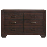 Dorian Upholstered Bedroom Sets - Dark Cocoa Faux Leather Bed with Black Groove Case Pieces, Twin to California King – view 17