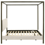 Monroe Upholstered Canopy Bed - Vanilla Boucle with Bronze Metal Frame, Queen or Eastern King – view 16
