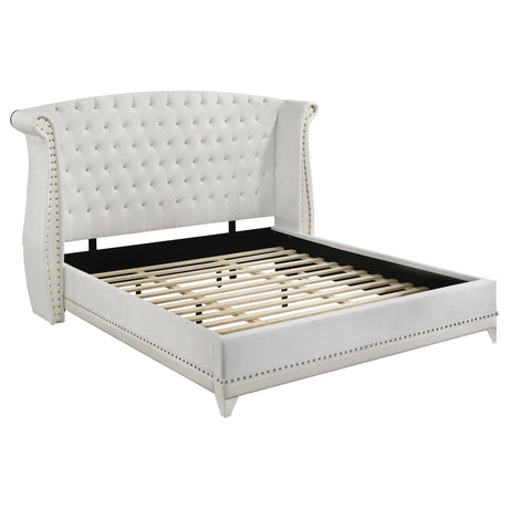 Barzini Crystal-Tufted Wingback Bed & Bedroom Sets - Eastern King Bed Only