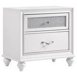 Barzini Crystal-Tufted Wingback Bed & Bedroom Sets - Glam White Velvet with Chrome Nailhead Trim – view 18