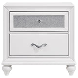 Barzini Crystal-Tufted Wingback Bed & Bedroom Sets - Glam White Velvet with Chrome Nailhead Trim – view 19
