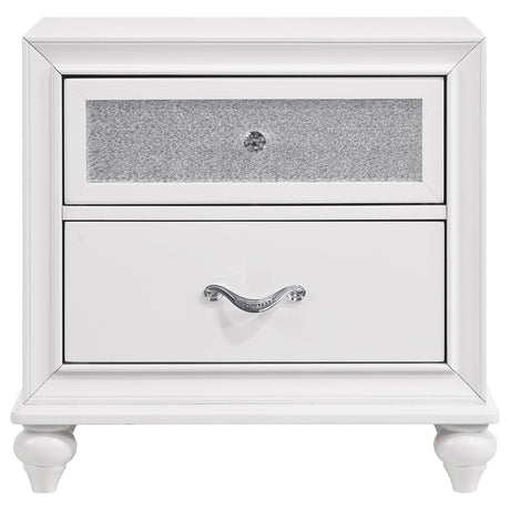 Barzini Crystal-Tufted Wingback Bed & Bedroom Sets - Glam White Velvet with Chrome Nailhead Trim – view 19