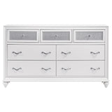 Barzini Crystal-Tufted Wingback Bed & Bedroom Sets - Glam White Velvet with Chrome Nailhead Trim