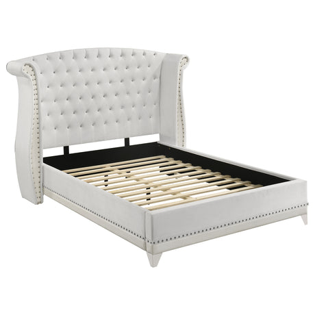 Barzini Crystal-Tufted Wingback Bed & Bedroom Sets - Queen Bed Only