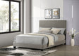 Dorian Upholstered Panel Bed with Padded Headboard - Taupe Fabric & Black Legs, Twin to California King – view 2