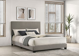 Dorian Upholstered Panel Bed with Padded Headboard - Taupe Fabric & Black Legs, Twin to California King – view 3
