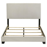 Dorian Upholstered Panel Bed with Padded Headboard - Cream Fabric & Black Legs, Twin to California King – view 15
