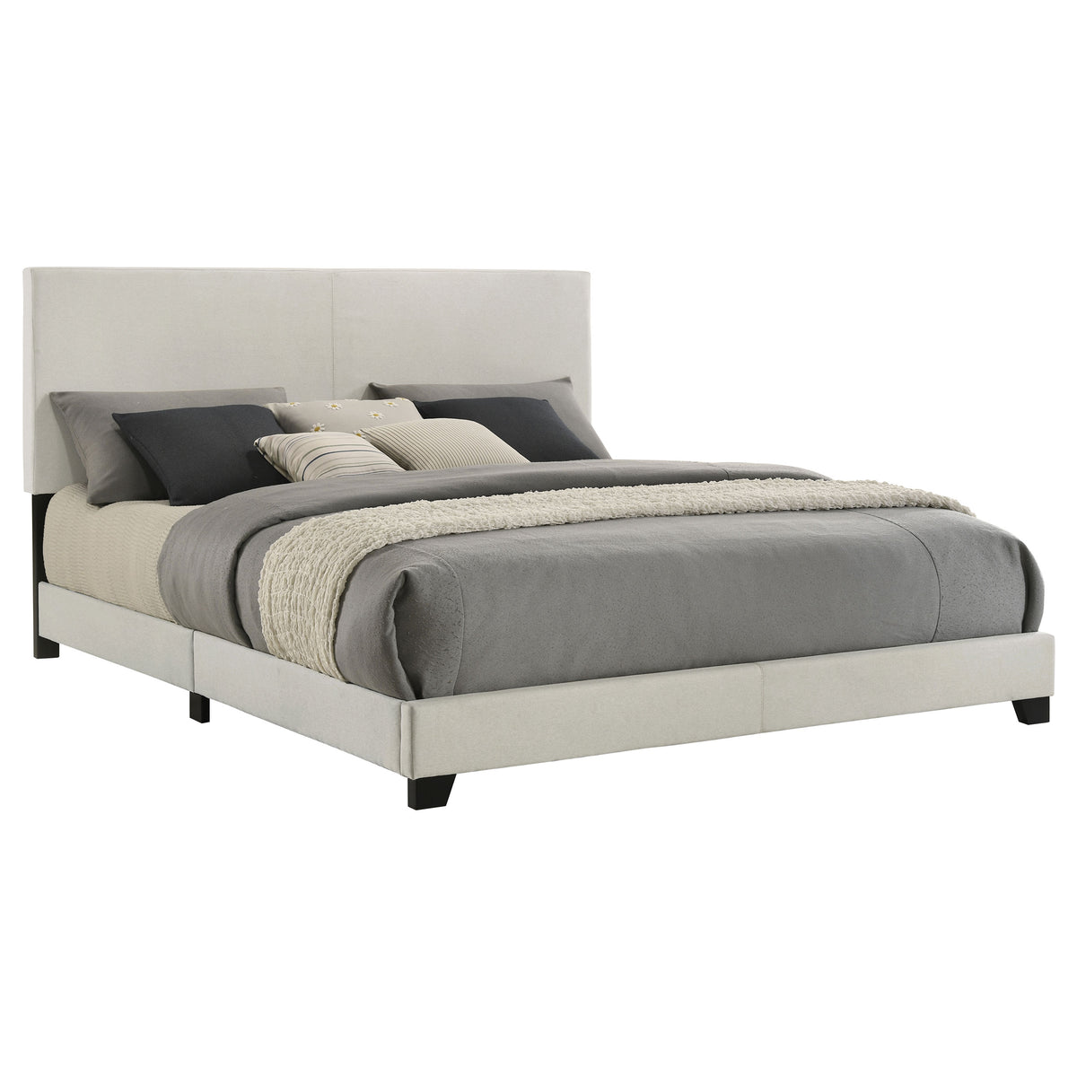 Dorian Upholstered Panel Bed with Padded Headboard - Eastern King