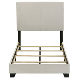 Dorian Upholstered Panel Bed with Padded Headboard - Cream Fabric & Black Legs, Twin to California King – view 8