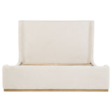 Nala Wingback Upholstered Bed - Cream Boucle with Exposed Oak-Finish Wood Base, Queen or Eastern King – view 11