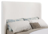 Nala Wingback Upholstered Bed - Cream Boucle with Exposed Oak-Finish Wood Base, Queen or Eastern King – view 6